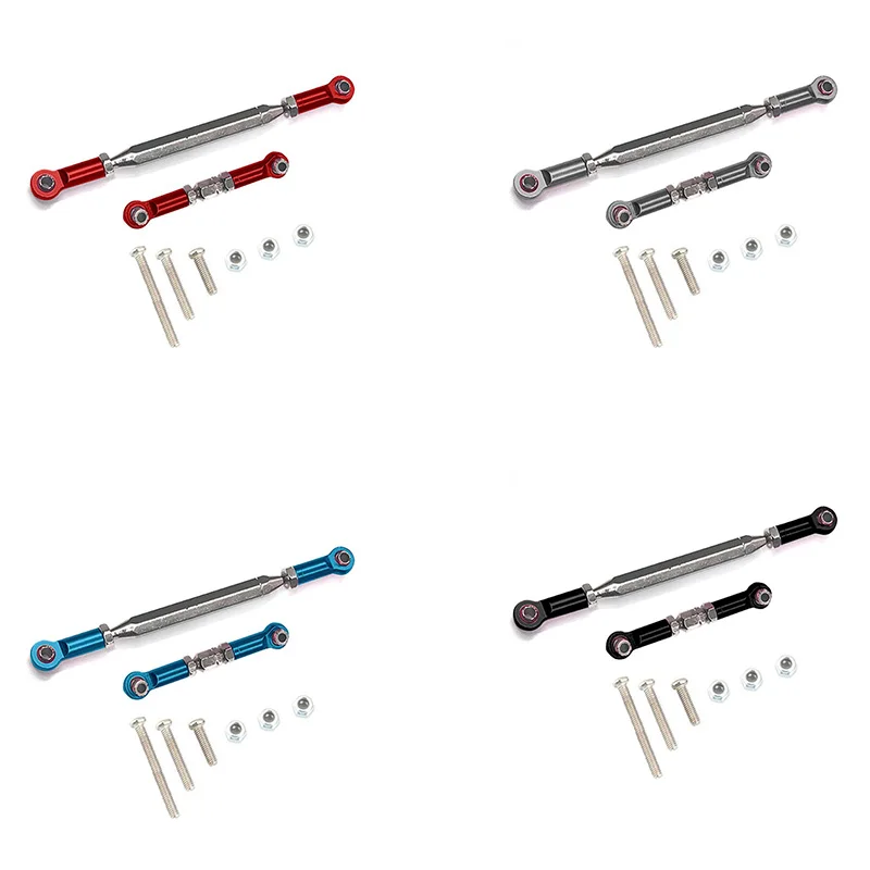 【CYBER MONDAY】Metal Adjustable Steering Linkage Servo Link Pull Rod Turnbuckle for MN D90 D99 MN-90 -45 1/12 RC Car Crawler,Blac