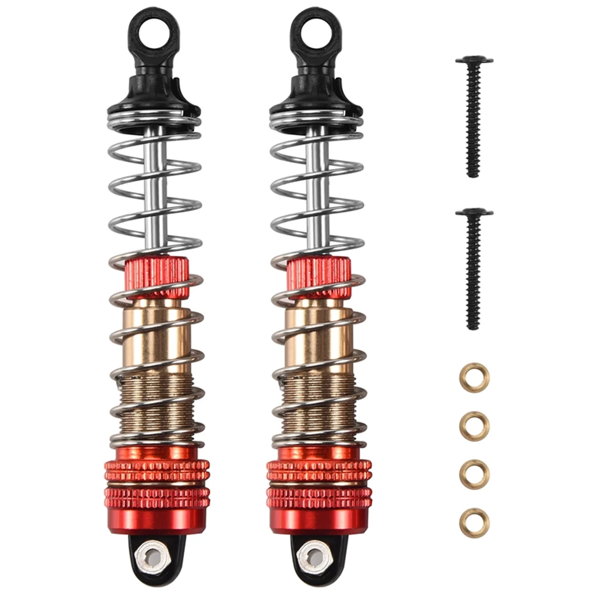 โช้คอัพโลหะ2ชิ้นสำหรับ X04 X03 XLF X-03 X-04 1/10 mobil RC อุปกรณ์เสริมสำหรับอัปเกรดรถบรรทุกสีแดง