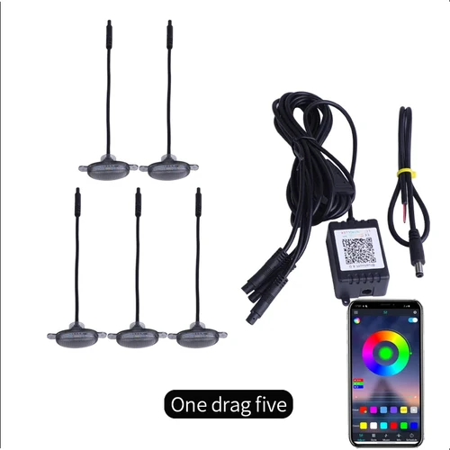 Imagen 2 del producto Luz de rejilla de coche RGB, luz de circulación diurna, luz de advertencia decorativa LED, luz de neblina para camioneta, Control Raptor, 12V