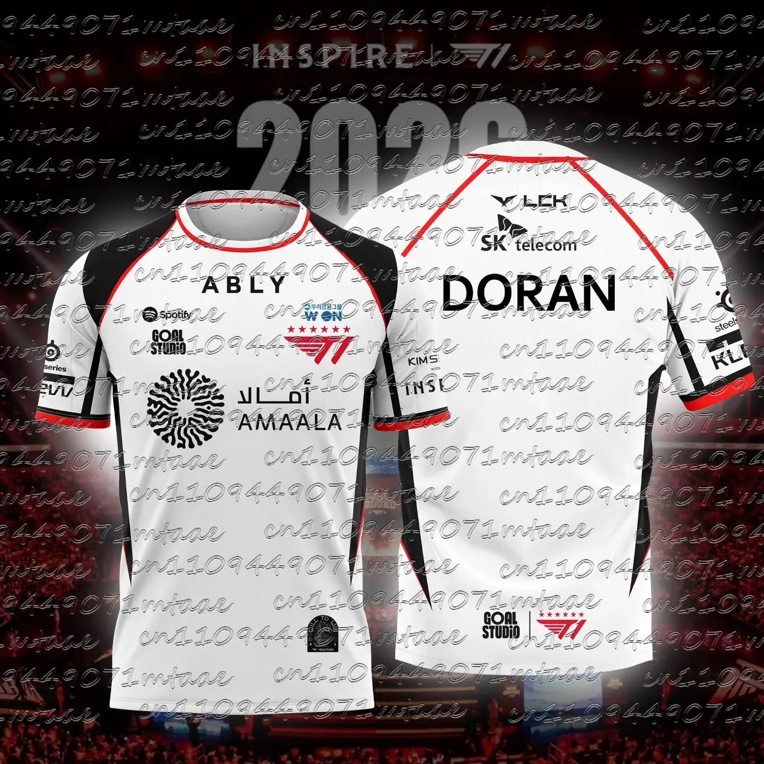 2026 New T1 Esports Team Jersey FAKER FAN Men and Women Summer Casual Short Sleeve for Gaming Enthusiasts
