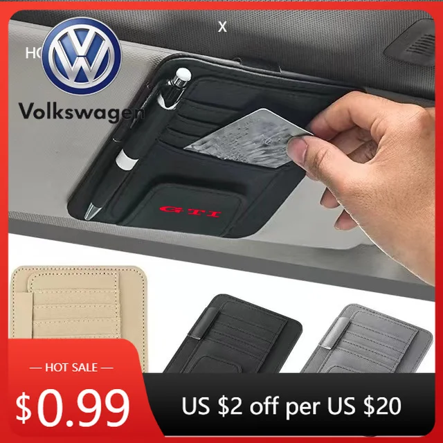 

2026 Hot VOLKSWAGEN Car Sun Visor Organizer Multi-Pocket Auto Interior Universal For VW Golf 5 6 7 8 GTI Polo Mk6 R Mk7 Mk4 5