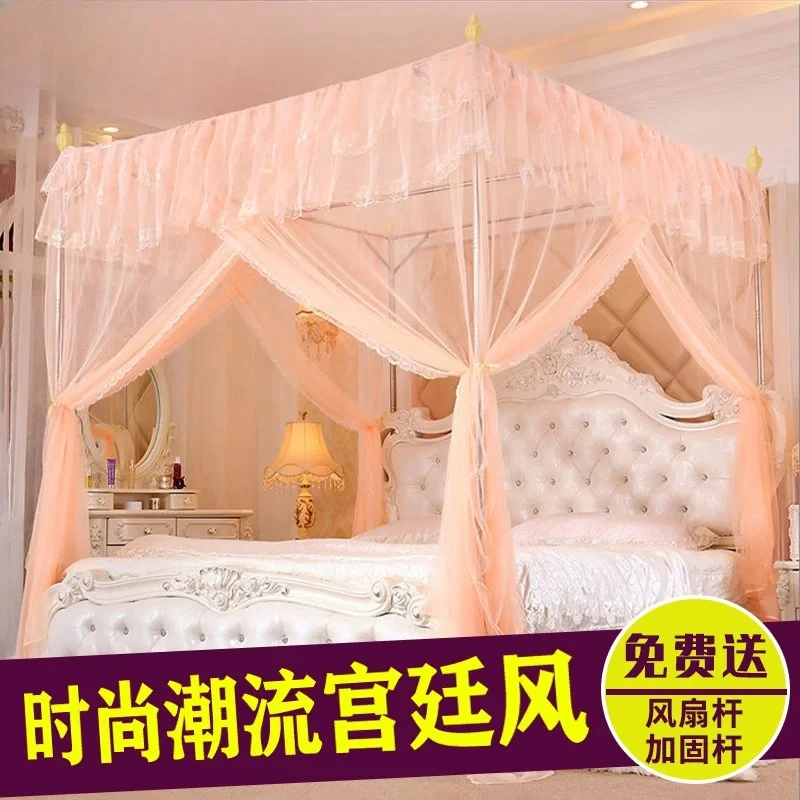 

Genuine Square Four-Pole Floor-Standing Mosquito Net Stainless Steel Thick Model Home