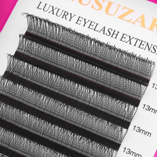 Imagen 2 del producto Extensiones de pestañas XIUSUZAKI U YY, extensiones de pestañas naturales de una sola punta 2D Y, ventiladores suaves prefabricados, pestañas postizas individuales con volumen