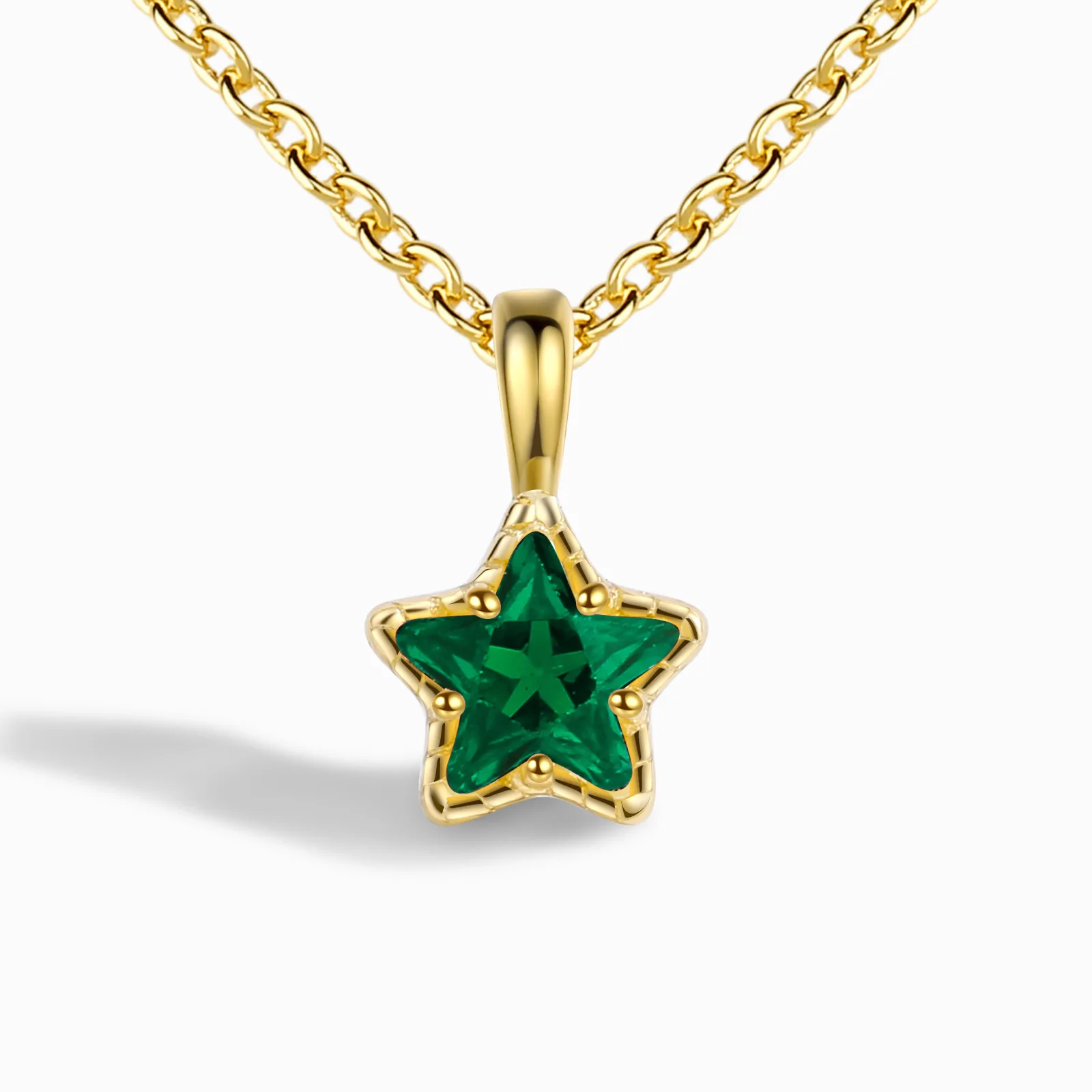 Colgante de Estrella de Plata de Ley S925, collar francés Regular, circonita Multicolor, 2023