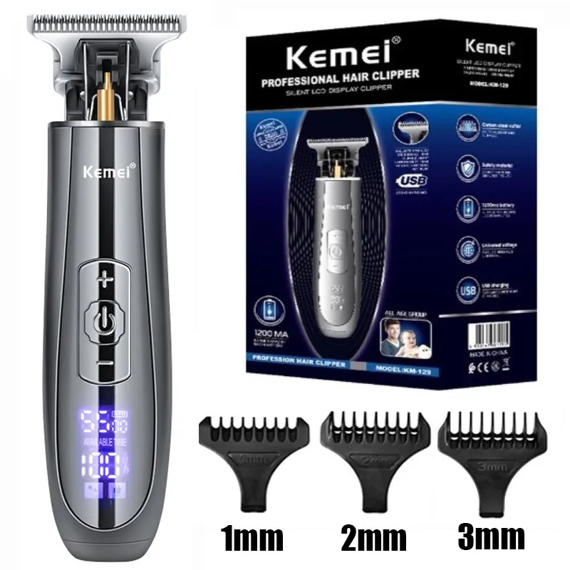 

Electric Hair Trimmer 10W Powerful LCD Clipper 0mm Baldheaded Hair Clippers Barbershop Rechargeable Adjustable Speed