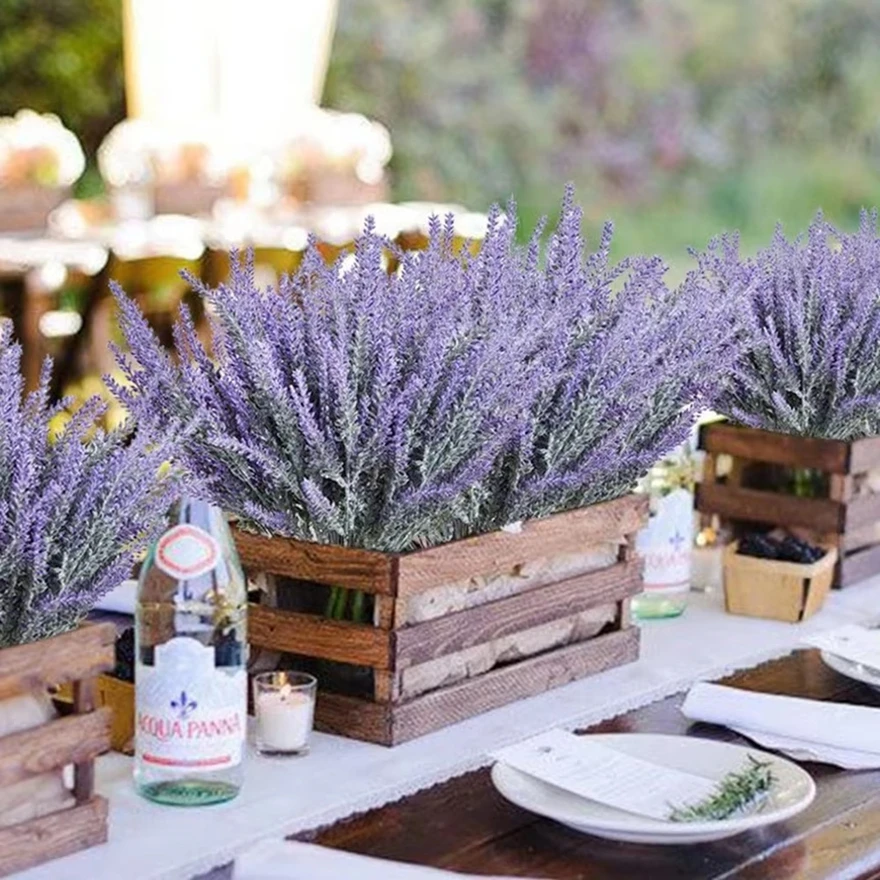 

10Pcs Artificial Flowers Romantic Lavender Wedding Vase Home Room Outdoor Garden Yard Decor Accessories Festival Fake Plants Diy