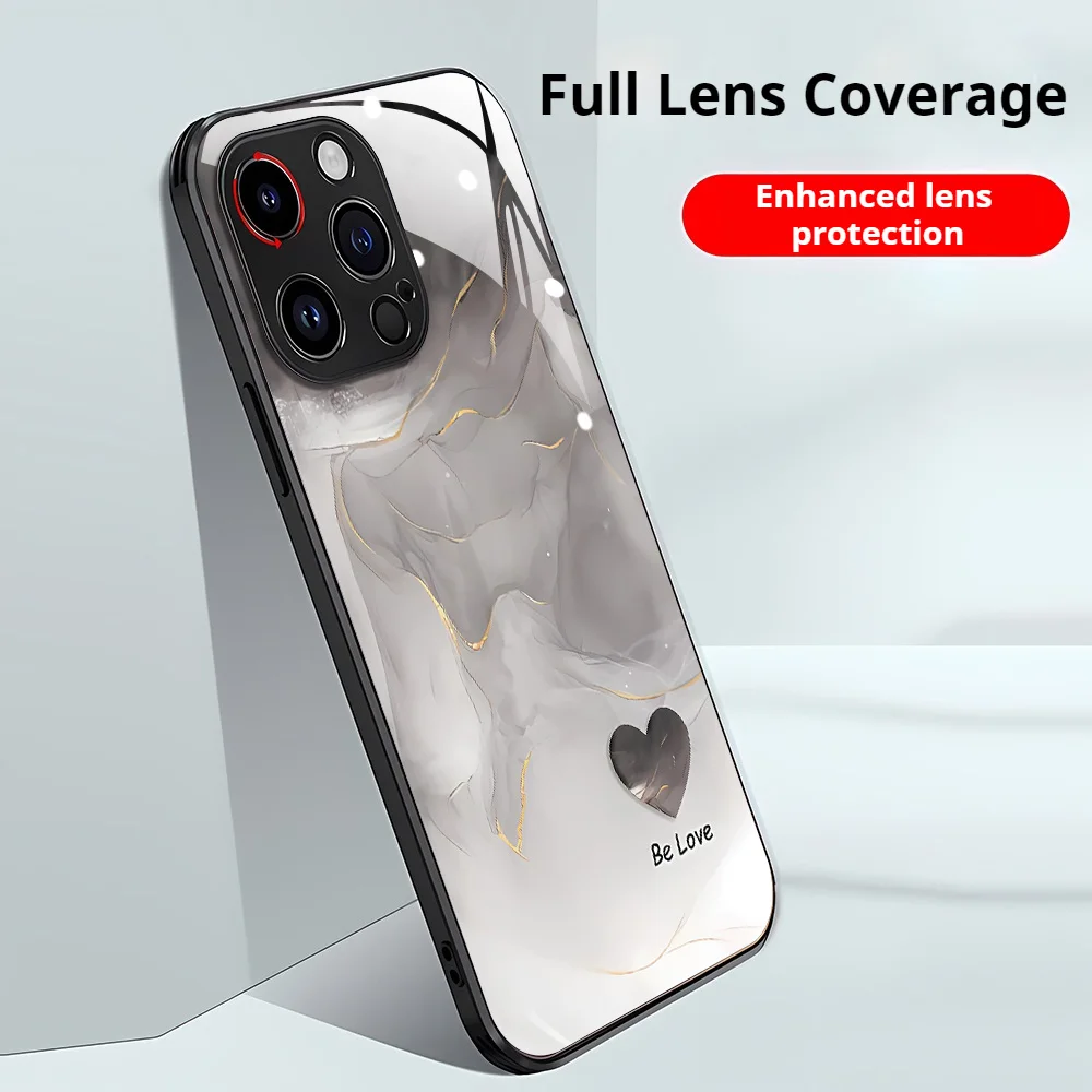 

Love Tempered Glass Phone Case For Samsung A33 A34 A35 A36 S24 S25 Ultra S23 S22 Plus A13 A14 A17 A16 A26 A53 A54 A55 5G A56 A25