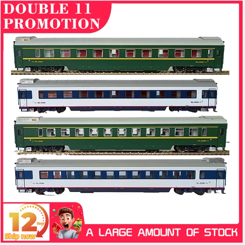 MTC Train Model HO 1/87 YW25T Hard Sleeper/RW25T Soft Sleeper/YZ25T Hard Seat -Original Color/Painted Green Carriage with Lights