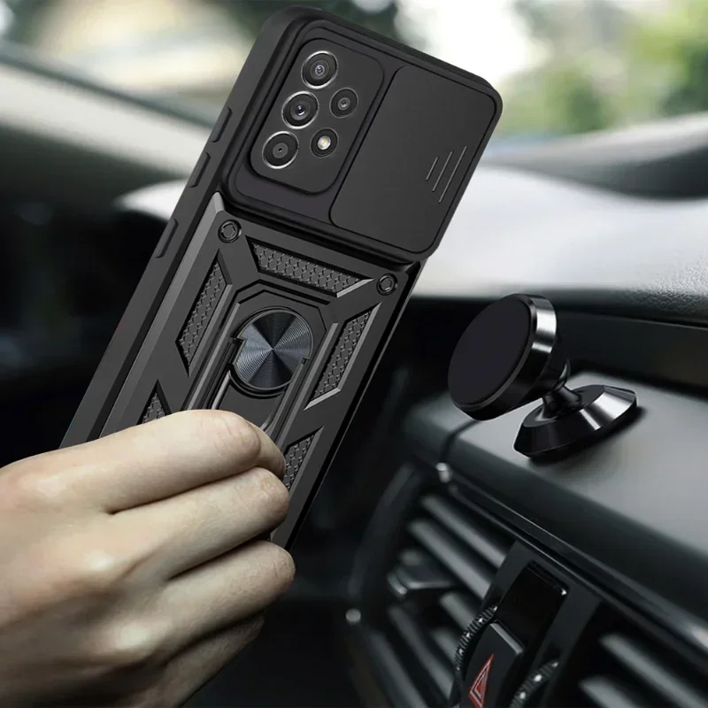 Armor Slide Camera Lens Case for Samsung Galaxy S24 S23 S22 S21 S20 Plus Note 20 Ultra A54 A53 5G S23 S20 FE Bumpers Cover