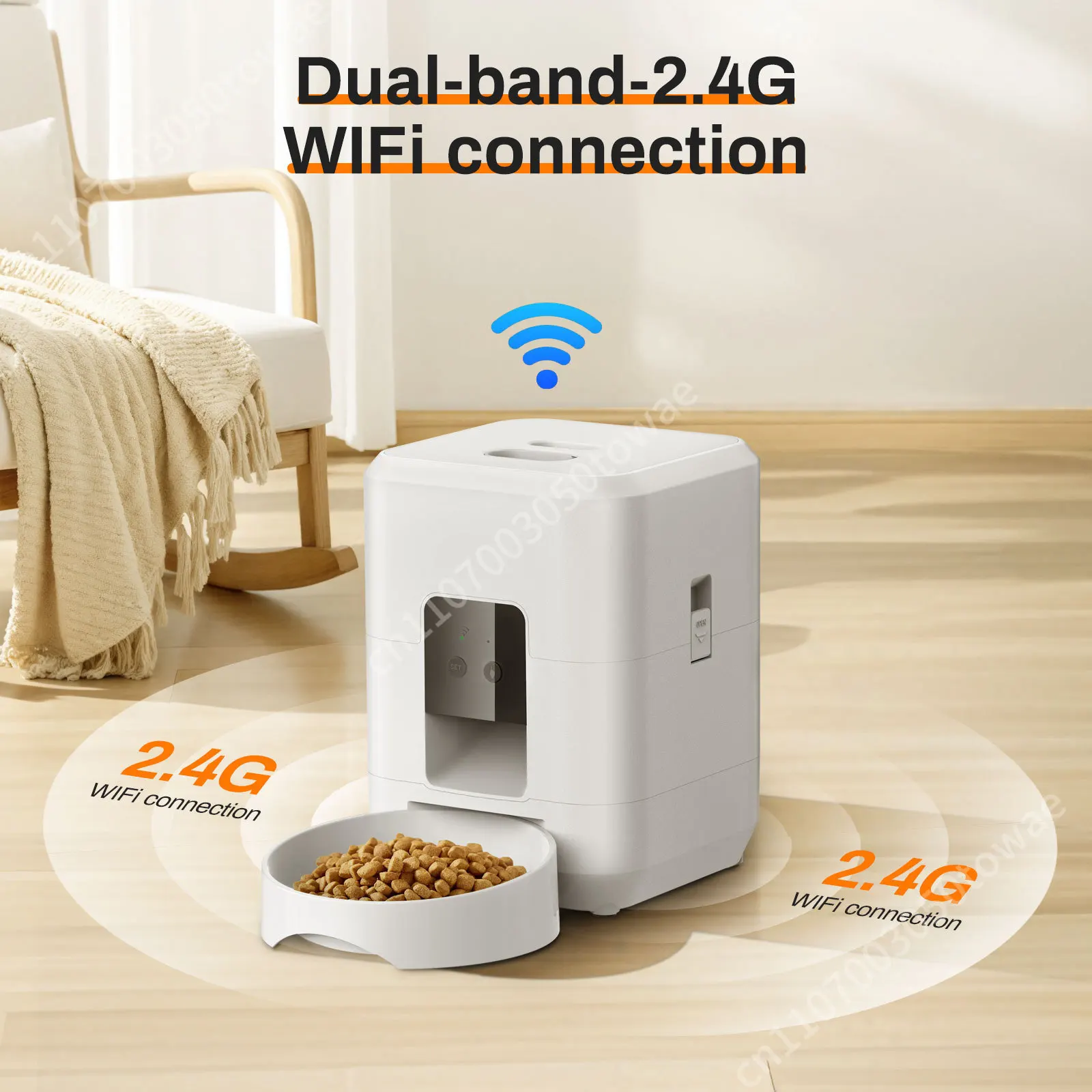 Pet Smart Eco-Friendly Automatic Cat and Dog Feeder with Remote Timing Quantitative Feeding Wi-Fi Enabled