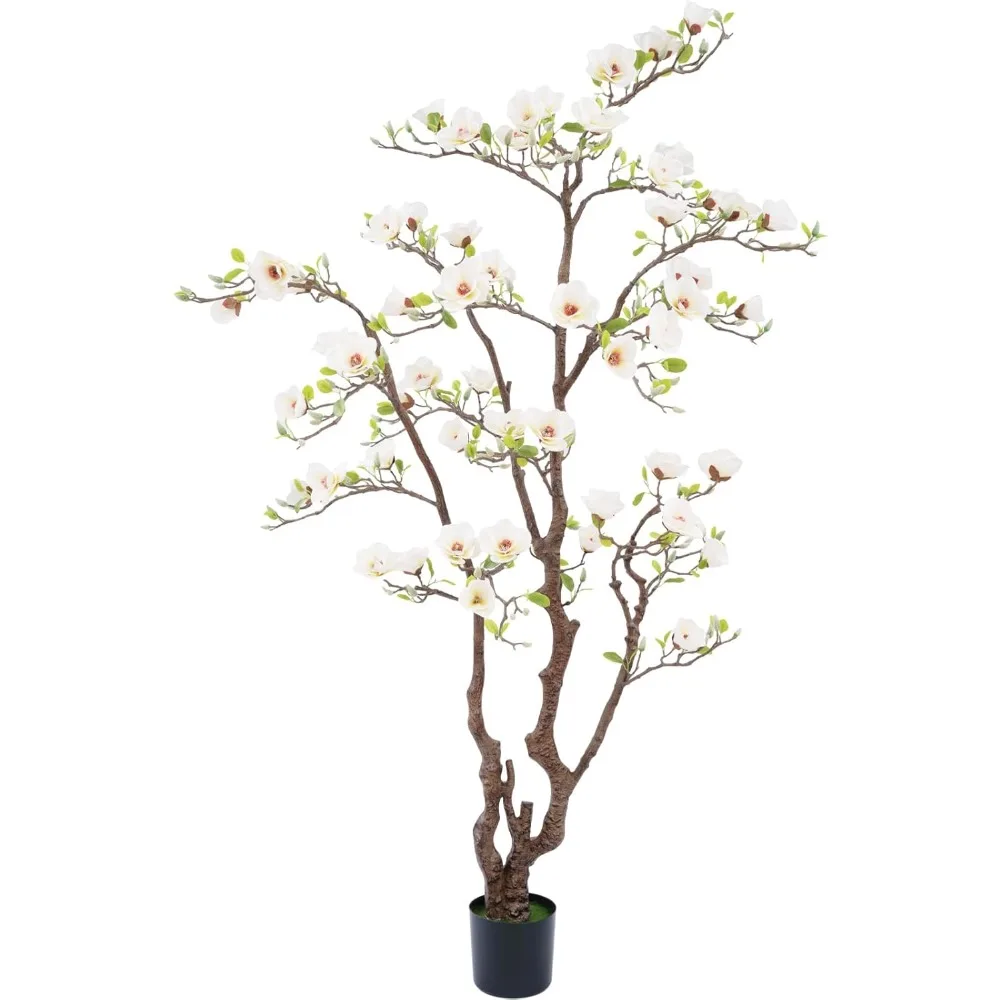 

Artificial Magnolia Tree, 6.8FT Tall Fake Indoor Tree, Realistic Real Touch Leaves and Flowers for Indoor Decor, Hotel Decor