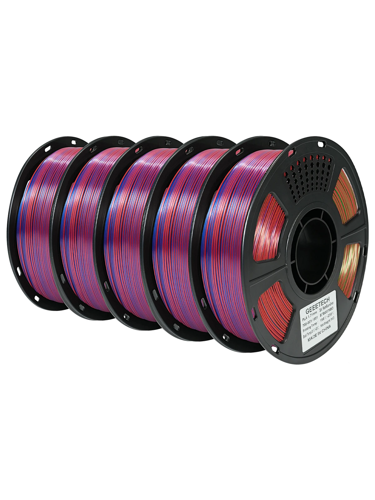 Geeetech 5Kg Trójkolorowy Jedwabny Filament PLA, Filament 3D 1,75 mm Szpula (+/-0,03 mm) Pakowany próżniowo, Specjalny Kolor — zdjęcie produktu 7