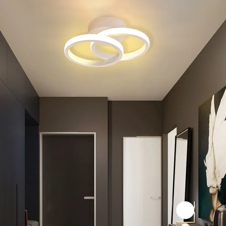 Modern LED Ceiling Light 2-Ring Creative Design Corridor Lamp Indoor Lighting Fixtures Corridor Balcony Cloak Room Office Light