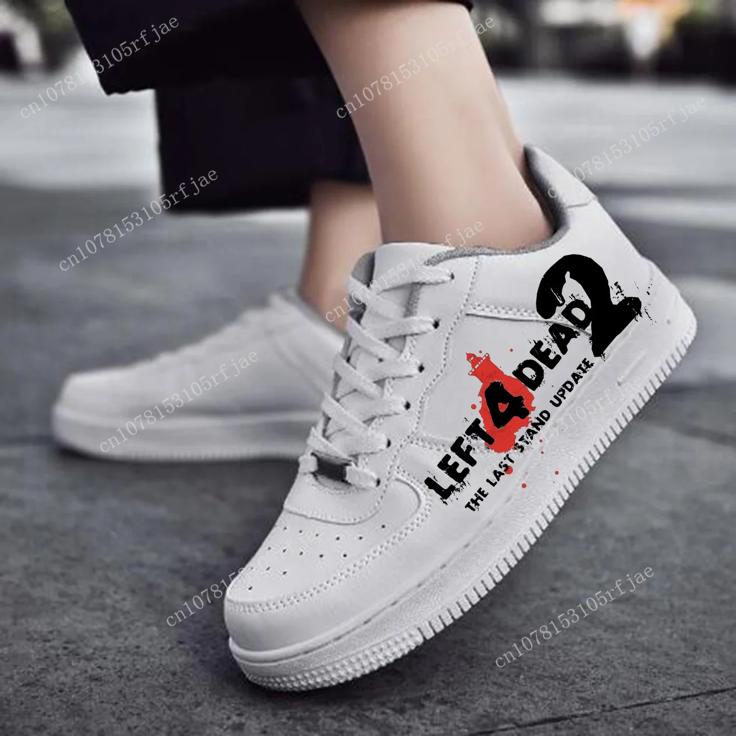 

Left 4 Dead 2 Game AF Basketball Mens Womens Sports Running High Quality Flats Force Sneakers Lace Up Mesh Custom Made Shoe