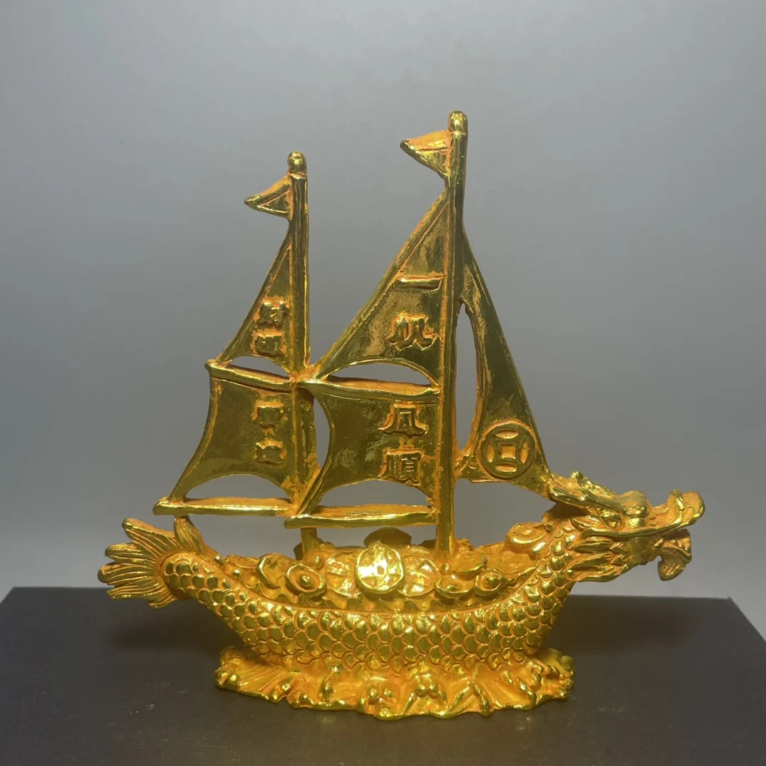 

Chinese Style Pure Copper Dragon Boat Sailing Smoothly Home Decoration With Beautiful Appearance Is Worth Collecting