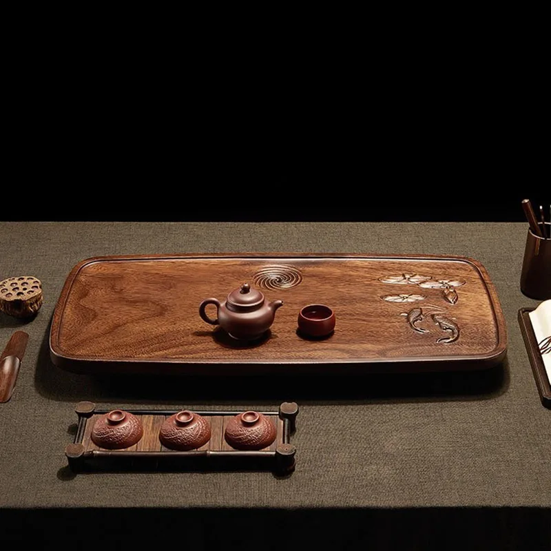 ^Tableware Hospitality Tea Tray Living Room Luxury Wooden Accessories Decorative Tea Tray Chinese Bandeja Madera Home Products