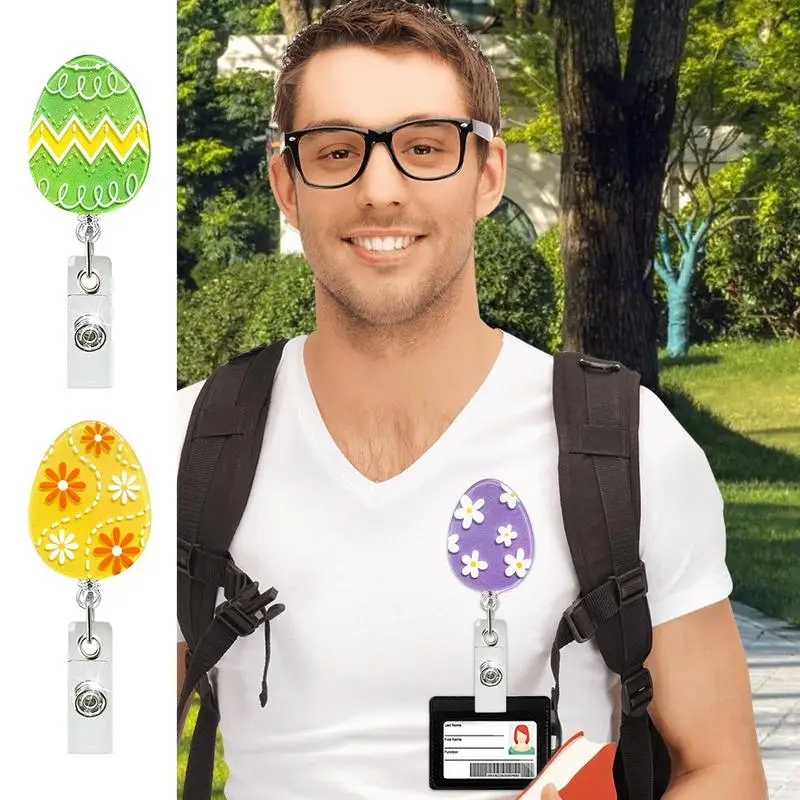 Сезонные катушки для бейджей, декоративная катушка для праздничного бейджа медсестры, держатель для пасхальной бирки, эстетичная легко вытягивающаяся пряжка, праздничные украшения для Бо