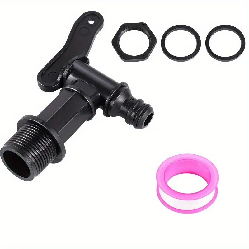 

IBC Tank Tap Connecter Plastic Faucet Black Water Coupling Adapter S60 X 6 Rainwater Bucket Connector Faucet Garden Accessories