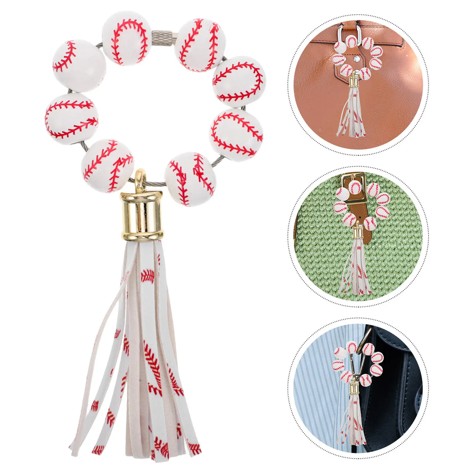 

Деревянный брелок с бусинами в виде бейсбольной биты, уникальный спортивный кулон ручной работы для автомобиля, сумки, подарок для любителей бейсбола и спортсменов, аксессуар