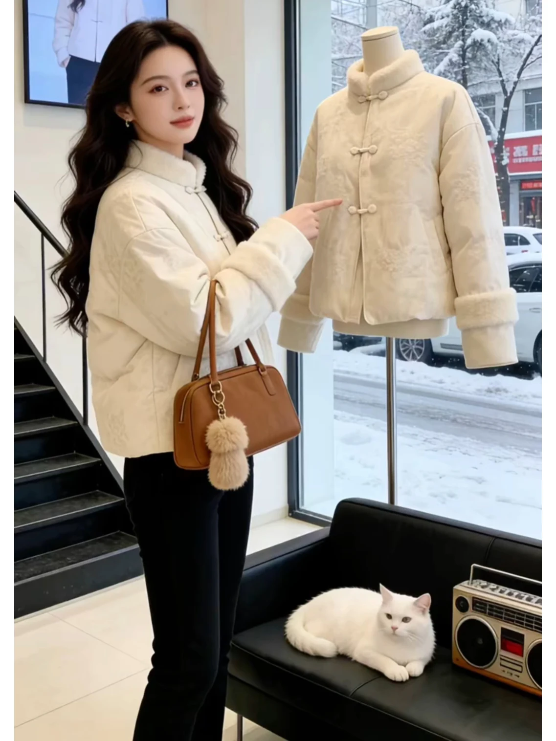 

Ретро-куртка в гонконгском стиле для женщин: хлопковая, утепленная, повседневная, теплая, осенне-зимняя, новинка, верхняя одежда