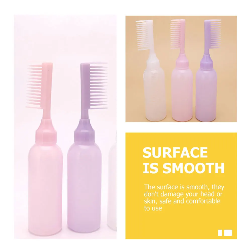 

3Pcs Root Comb Applicator Bottles Premium Hair Dye Dispensing Bottles Salon Hair Coloring Tool Comb Bottle Applicator Bottle