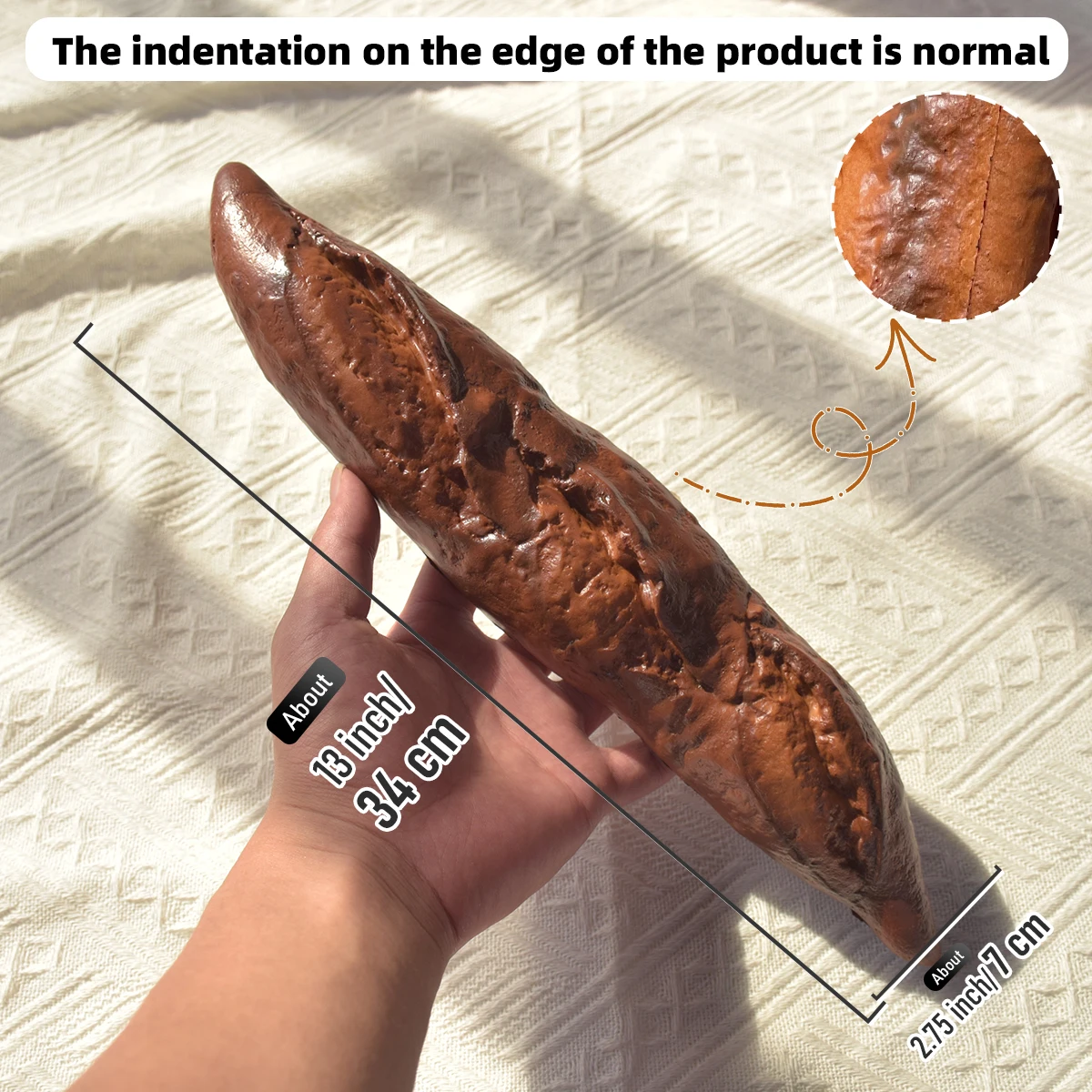 Realistisches PU-Fake-Schokoladenbrot – dekorative Bäckerei-Requisite für die Präsentation in der Küche, Dessert-Tischdekoration, Café und Party – Detail 7