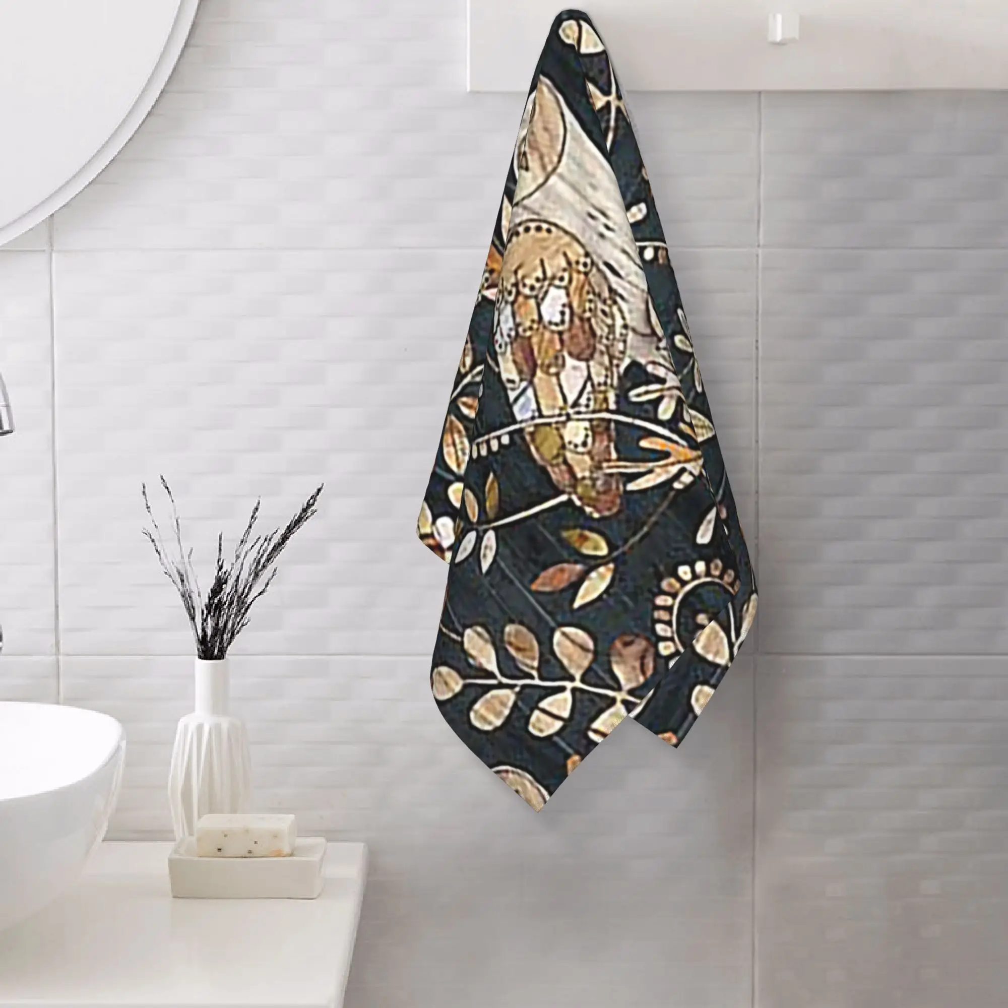 Custom Wooden Wonderland Barn Owl Collag Soft Face Towel Quick Dry Pool Bath Cotton Towels Absorbent Quick