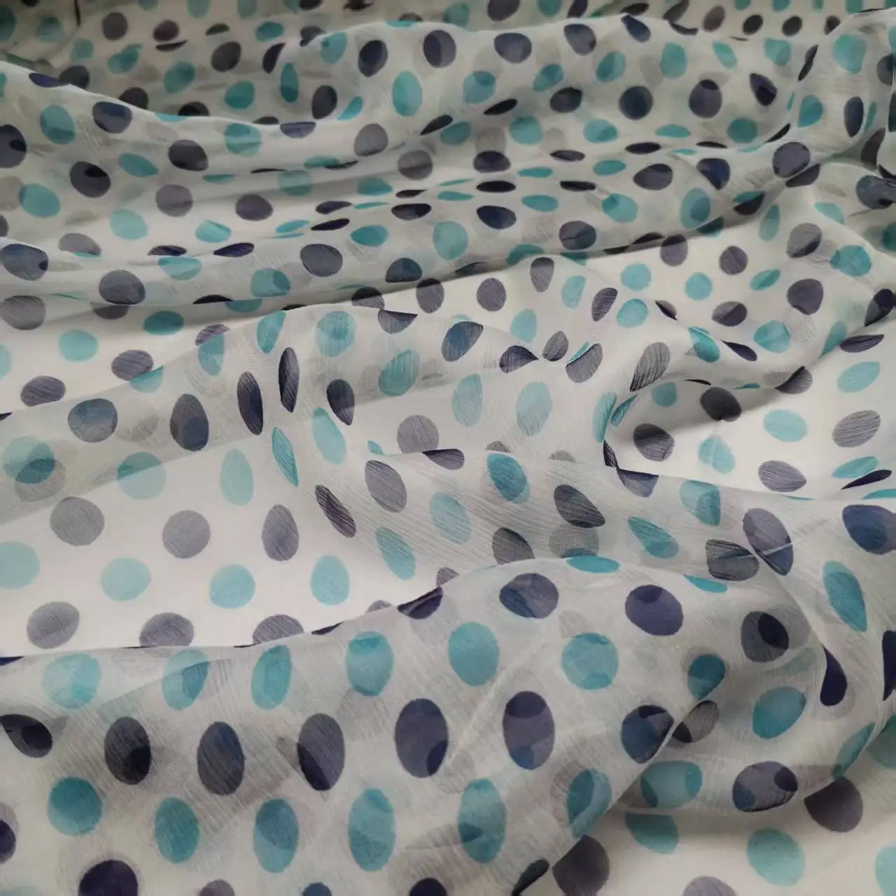 Dot Pure Silk Crepe Chiffon Transparent Gray Fabric Width 135cm Soft 6mm Dress Scarf DIY Sewing Material