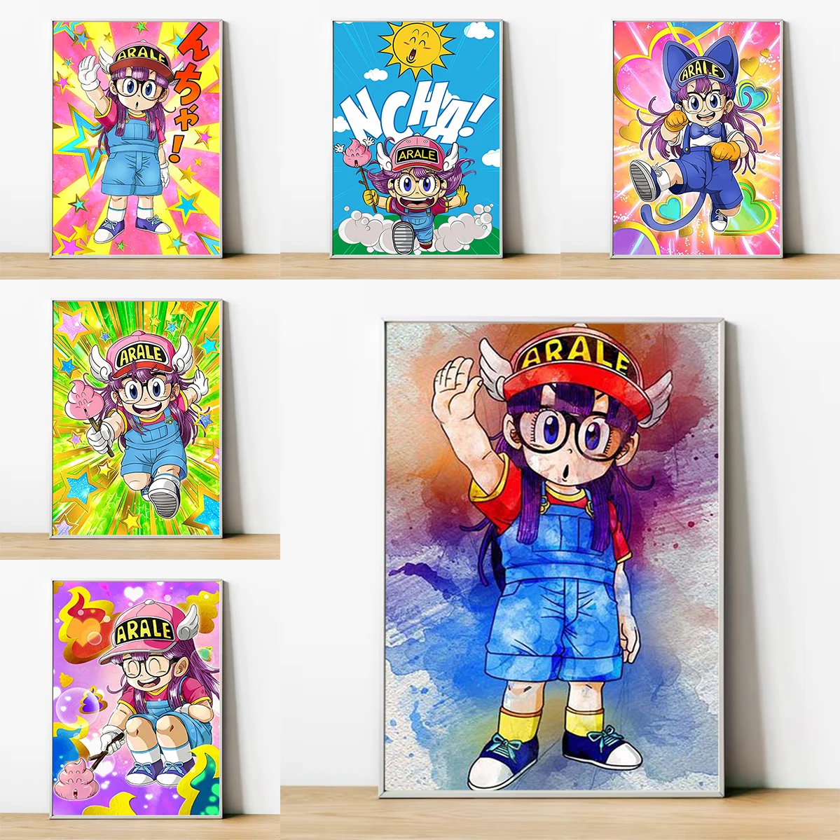 Anime Cartoon Arale Children Room Aesthetic Room Decoration Decorative Painting for Bedroom Picture on the Wall Decor Poster Art