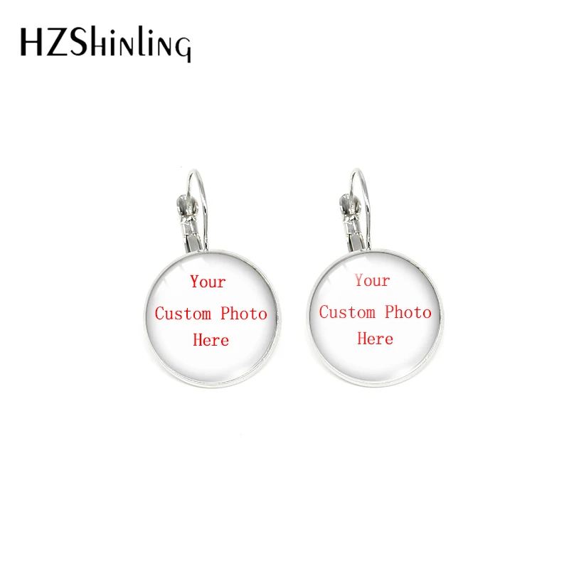 2020 New Fashion Customed Photo Round Glass Dome Stud Earrings Personalized Jewelry Earrings OMG