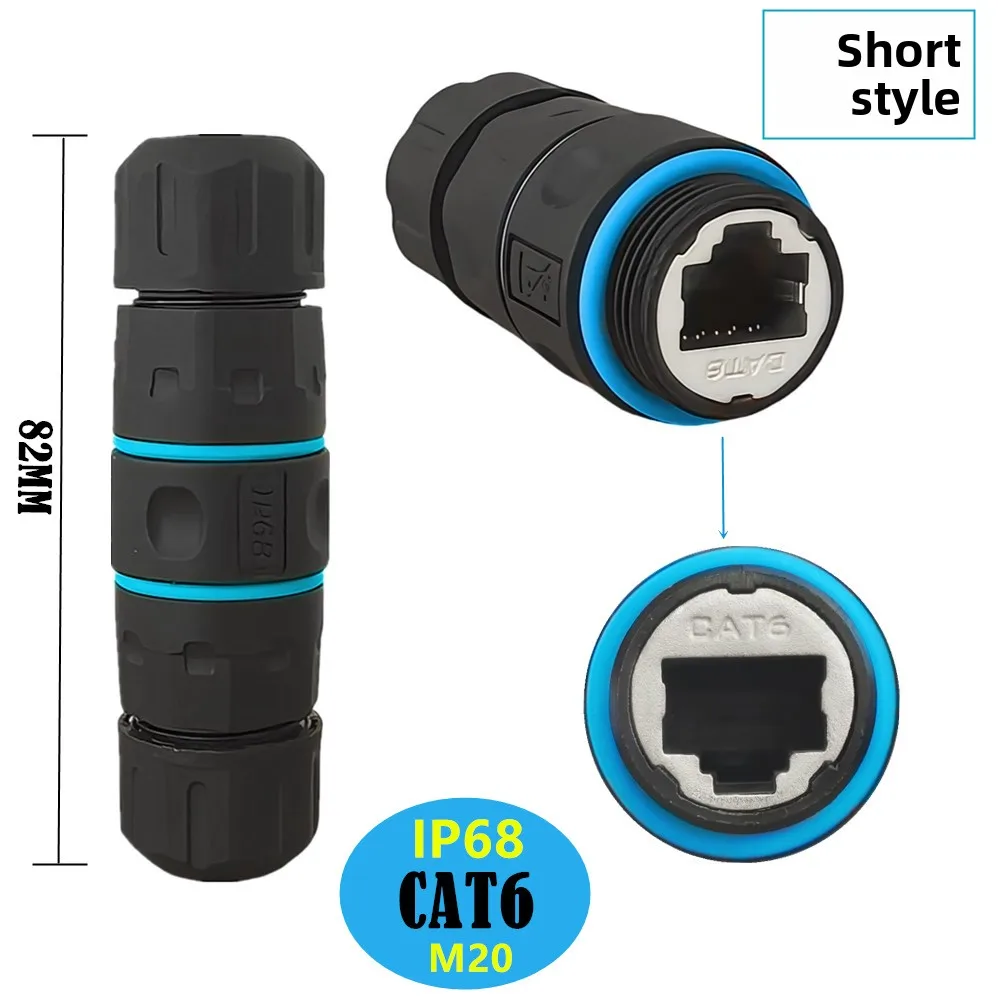 

Сетевой кабель Cat6 M21 RJ45 Водонепроницаемый разъем Cat6 IP68 8P8C Shield Ethernet Coupler Адаптер