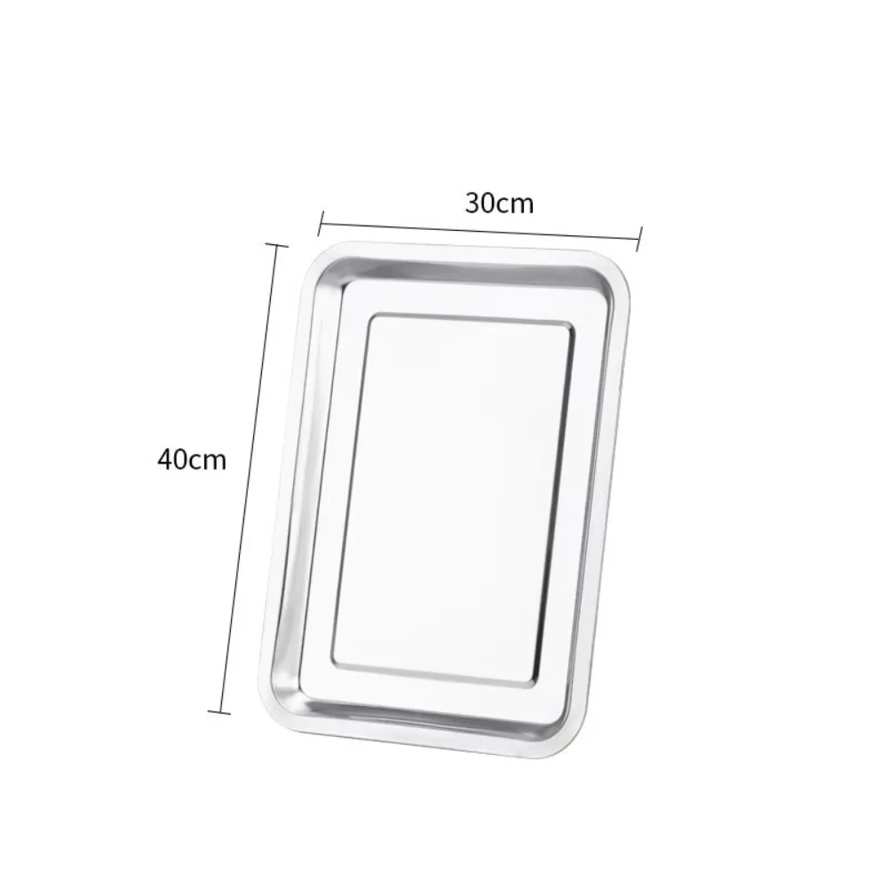 

Rectangle Food Storage Serving Tray Stainless Steel Large Capacity Baking Trays Steaming Dish