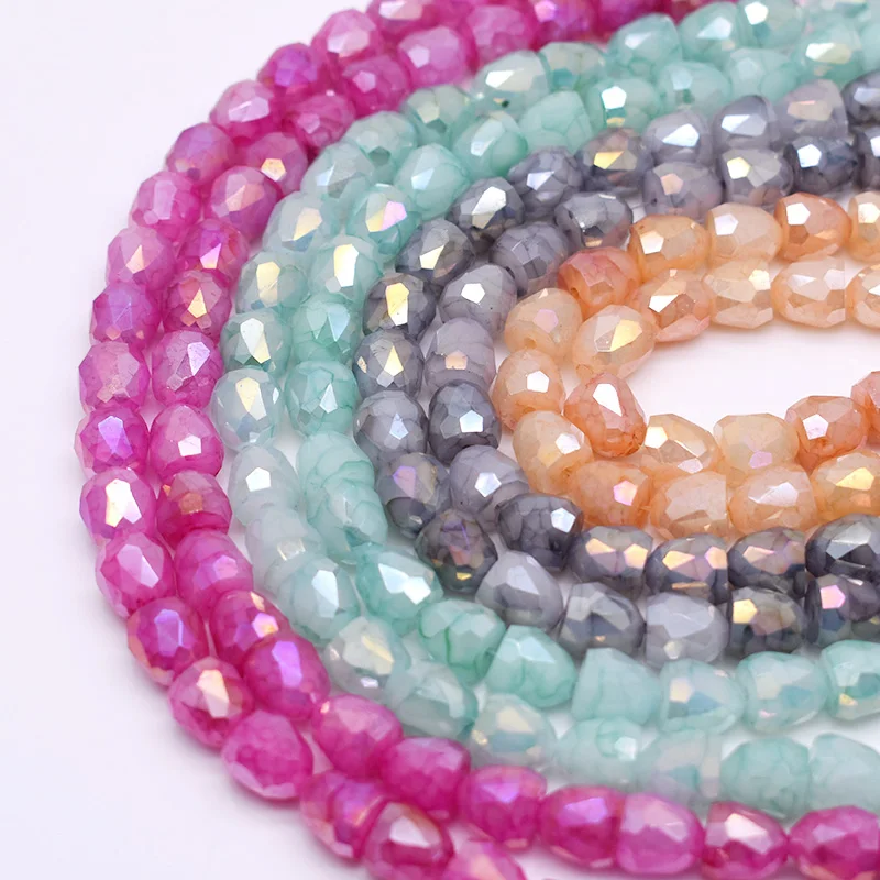 8mm 58pcs New Rose Purple color Faceted Crystal Glass Beads Bell Shape Beads Charm Loose Spacer Glass Beads For Jewelry Making