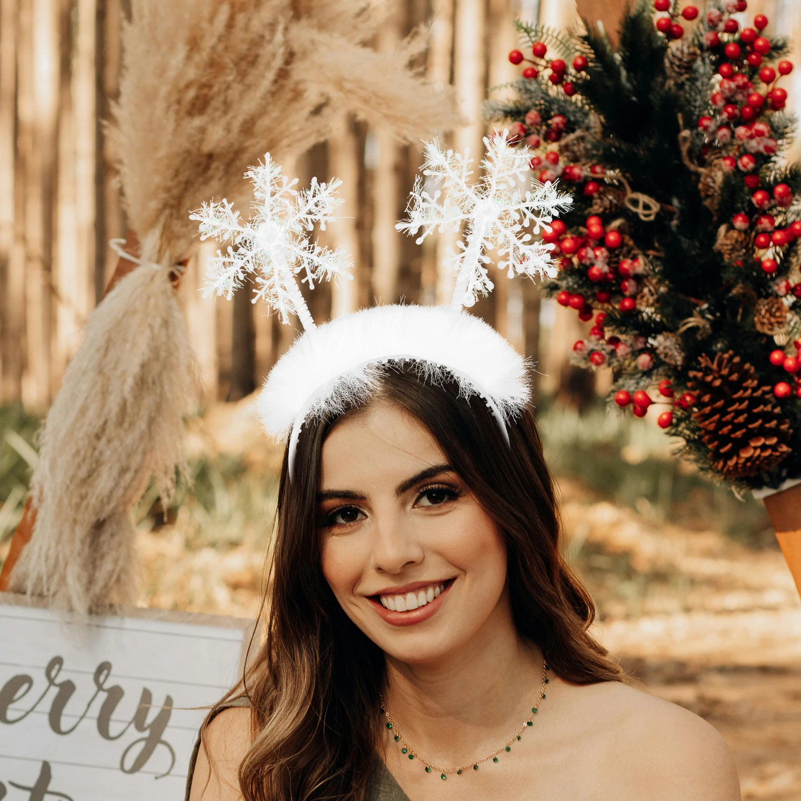

2pcs Snowflake Headband Christmas Hair Accessory Holiday Party Costume Decorative Hair Band For Women Masquerade Carnival
