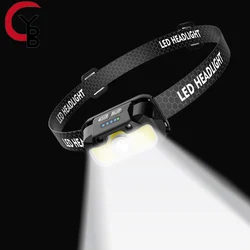 YANBIGUO LED Headlamp Induction Head Lamp Built-in Battery USB Rechargeable Head Flashlight Outdoor Fishing Sensor Headlight
