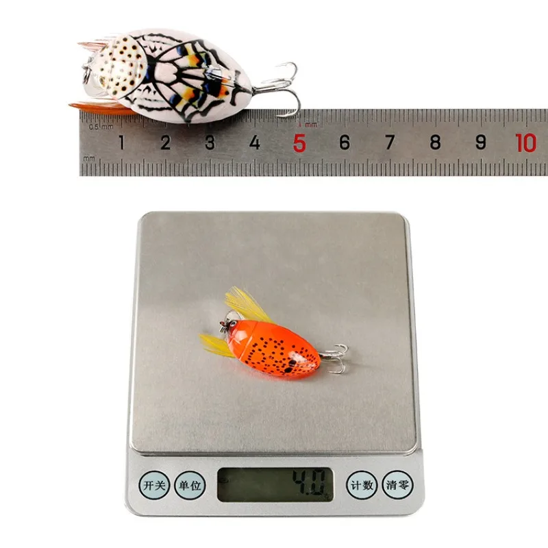 3 قطعة 4 جرام المياه العائمة الصغيرة مينو الاصطناعي الصيد الزيز الطعم الحشرات علة إغراء البحر خنفساء كرنك العائمة Wobblers الطعم الصيد