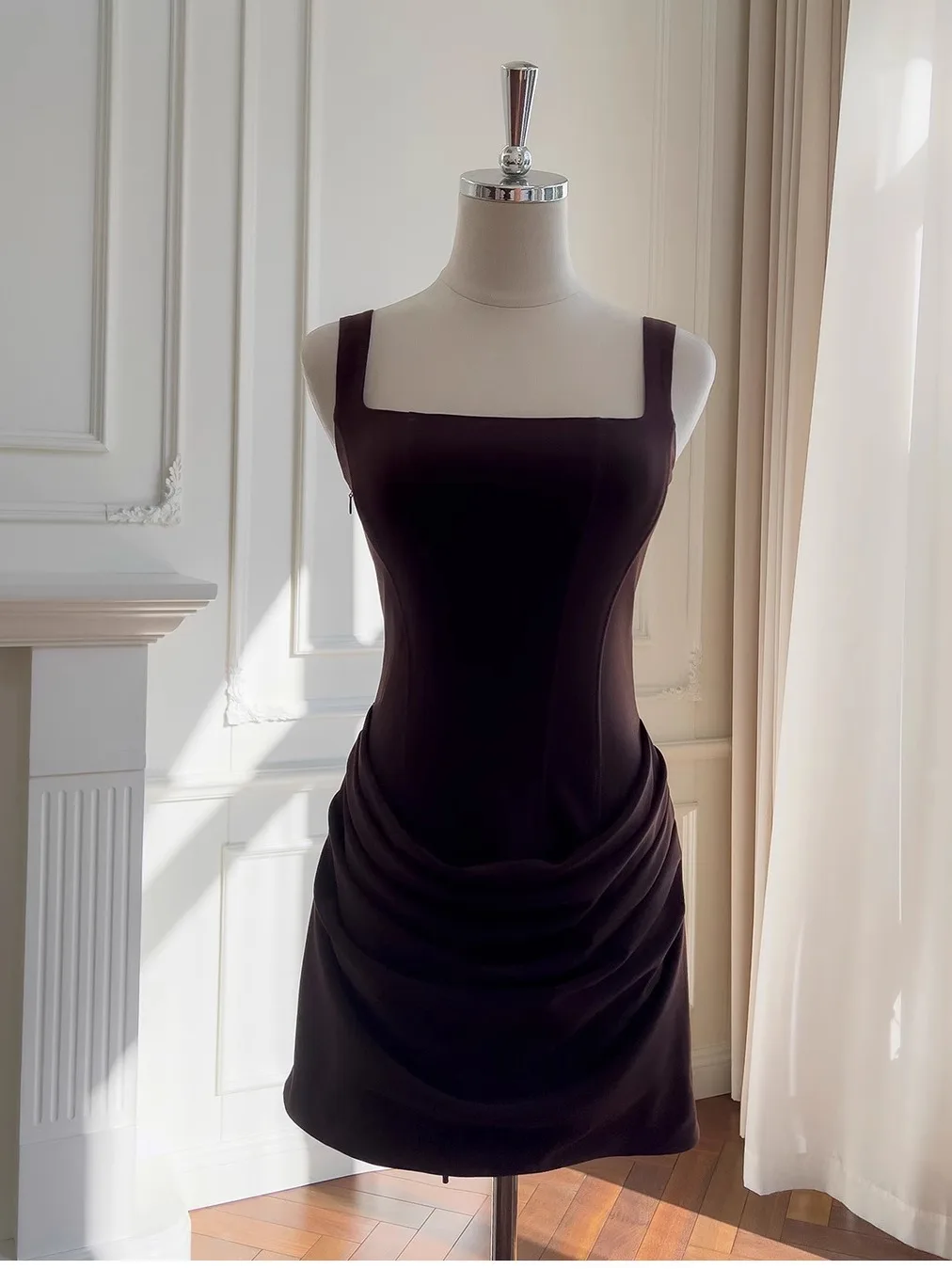 

Sexy Fibone Waist-Cinching Vest-Sle Dr High Waist ort Skirt Tight Fit Knitted Polyester Fabric No Sve Bodycon Dr