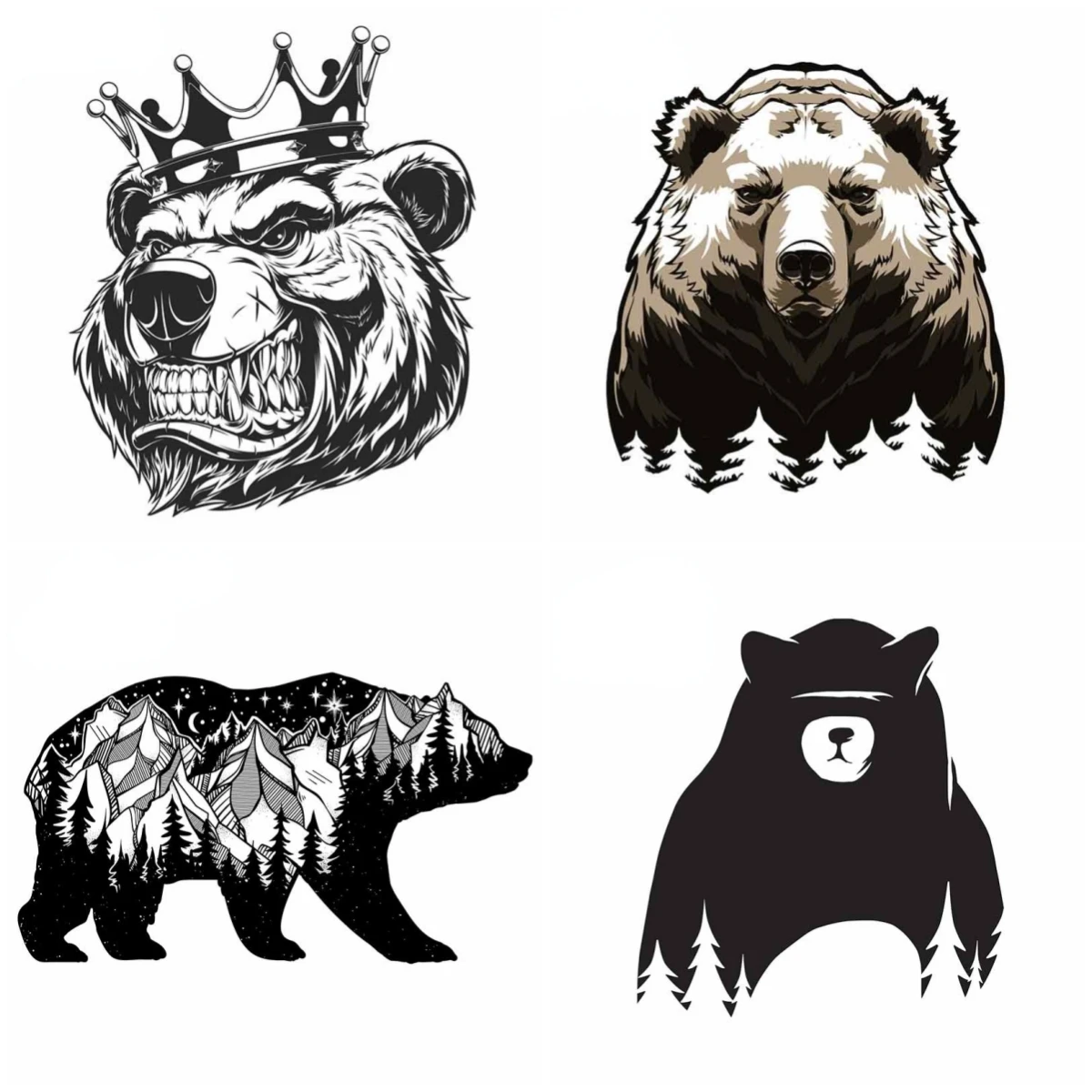 

Fashion Black Bear Valley Forest Night Crawling Car Sticker Occlusion Scratch PVC Motorcycle Automobile Waterproof Decoration