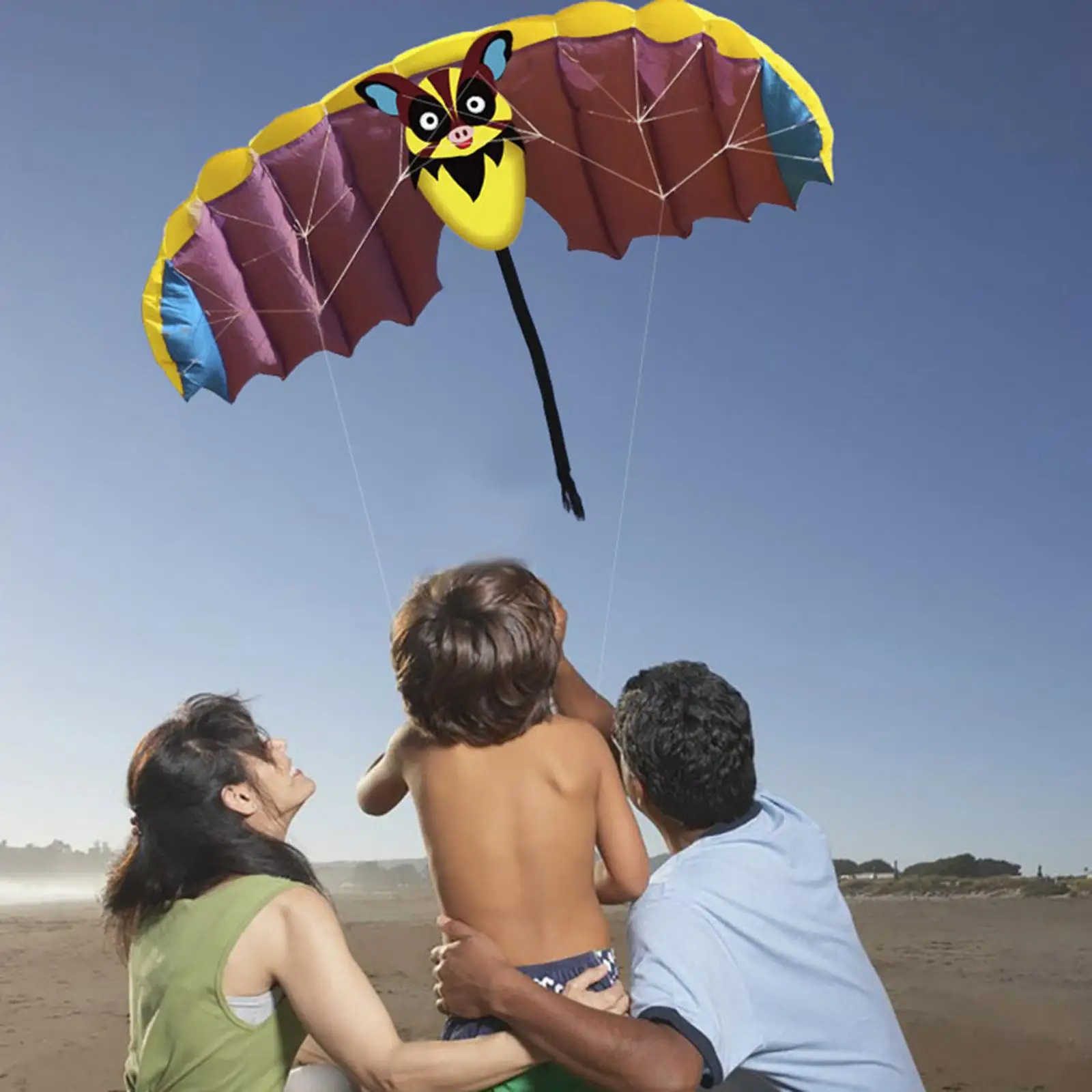 Frameless Kite Flying Toys Parafoil Educational Toys Dual Line Entertainment Beach Kite for Beach Trip Boys Beginner Kids