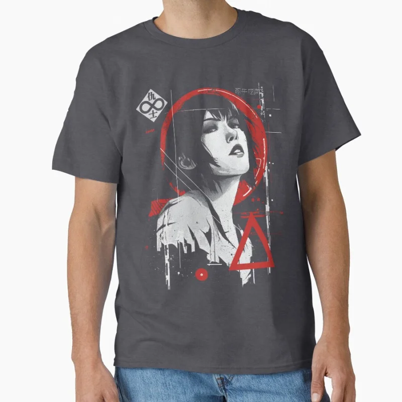 سايبر الحارس مستقبلية Cyberpunk AI سماعة سايبورغ فتاة تي شيرت كبير الحجم بلايز أنيمي الجرافيك طباعة الكرتون المحملة Y2K الملابس #4