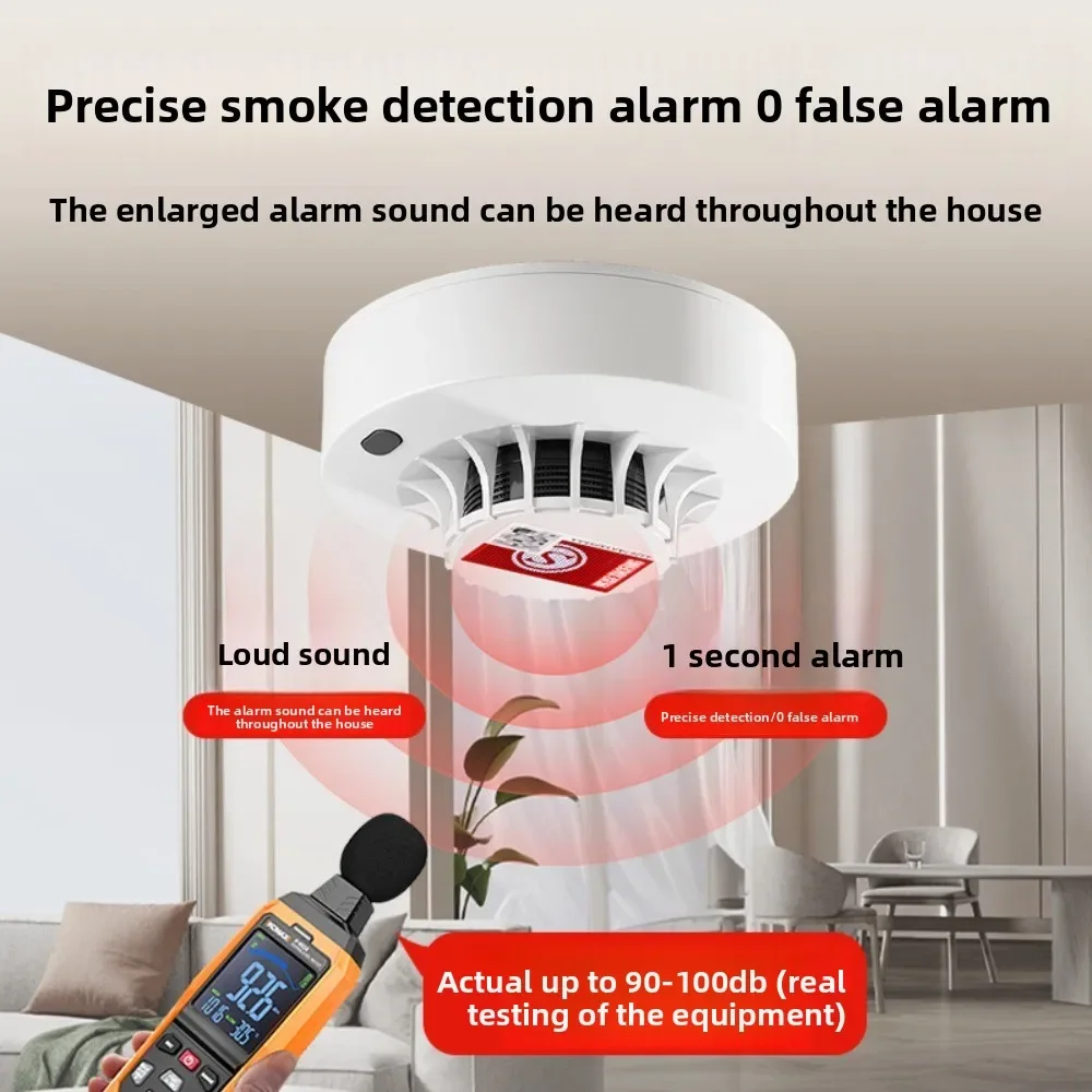 Wireless Smoke Safety Alarm, Fire Independent Sensing Dedicated Smoke Detector, Household Detector, Kitchen Fire Smoke Detector