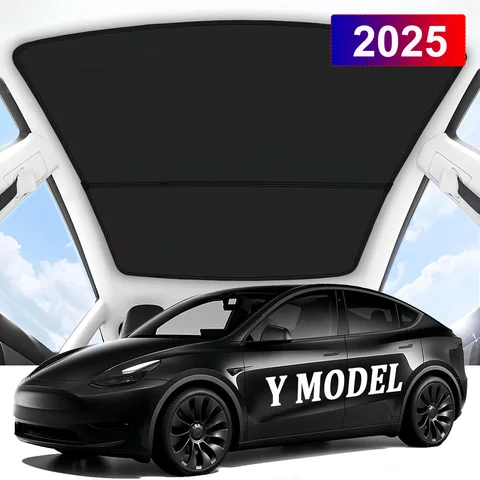 Магнитные Солнцезащитные Шторки Для Tesla Model 3 Y Juniper Highland 2021-2025 С Креплением На Присосках Для Стеклянной Крыши