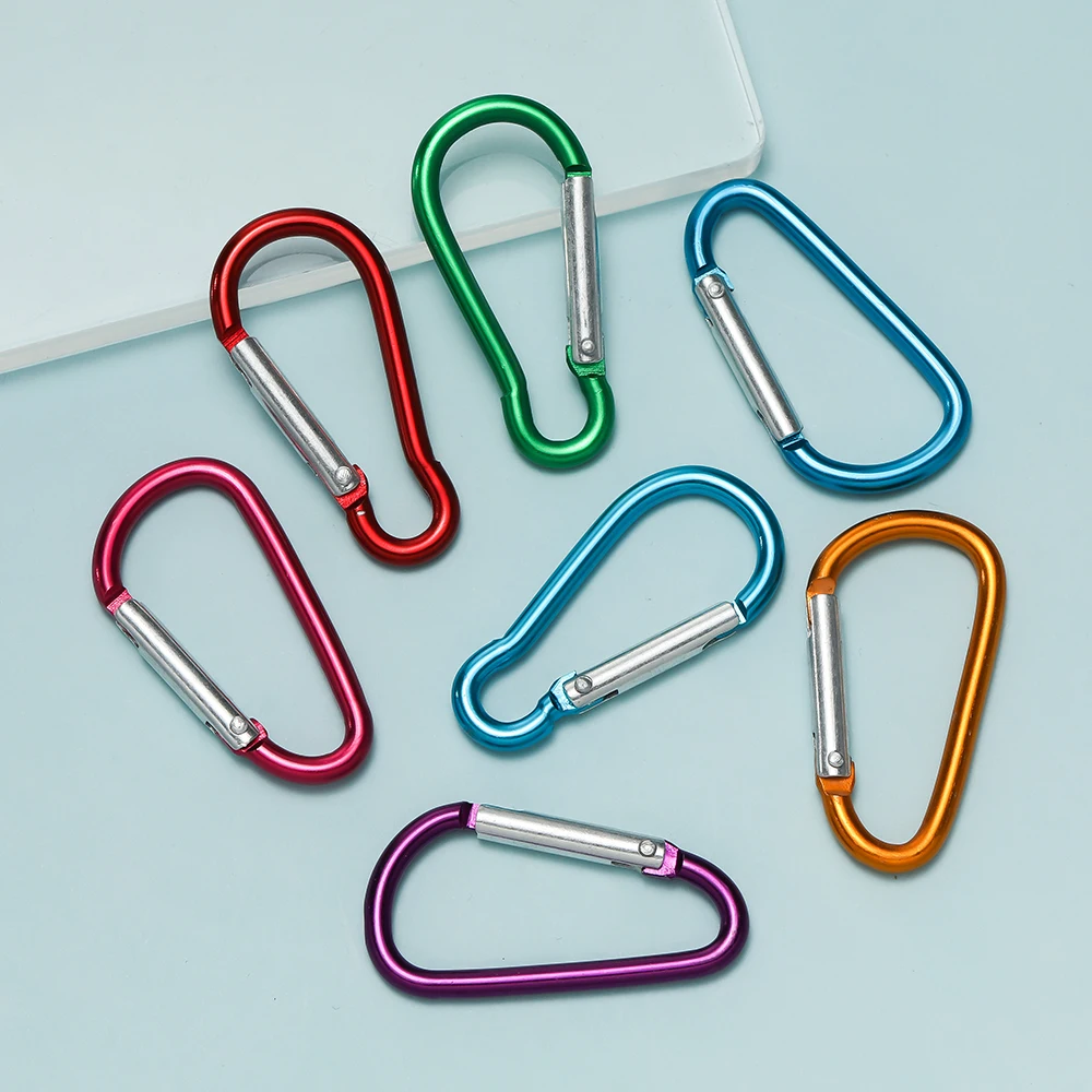 4pcs/Lots Aluminum Keychains Multicolor 2 Styles Buckle Bag Hanging Findings for Keychains Jewelry Making Accessories - view 3