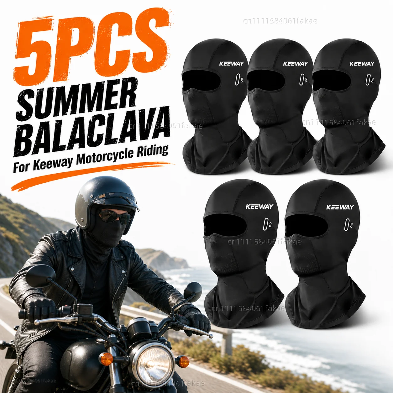 

5PCS Motorcycle Balaclava Summer UV Protection Glasses Face Breathable Hole For Keeway RKF RKV RKS K /X Light Superlight 125 200