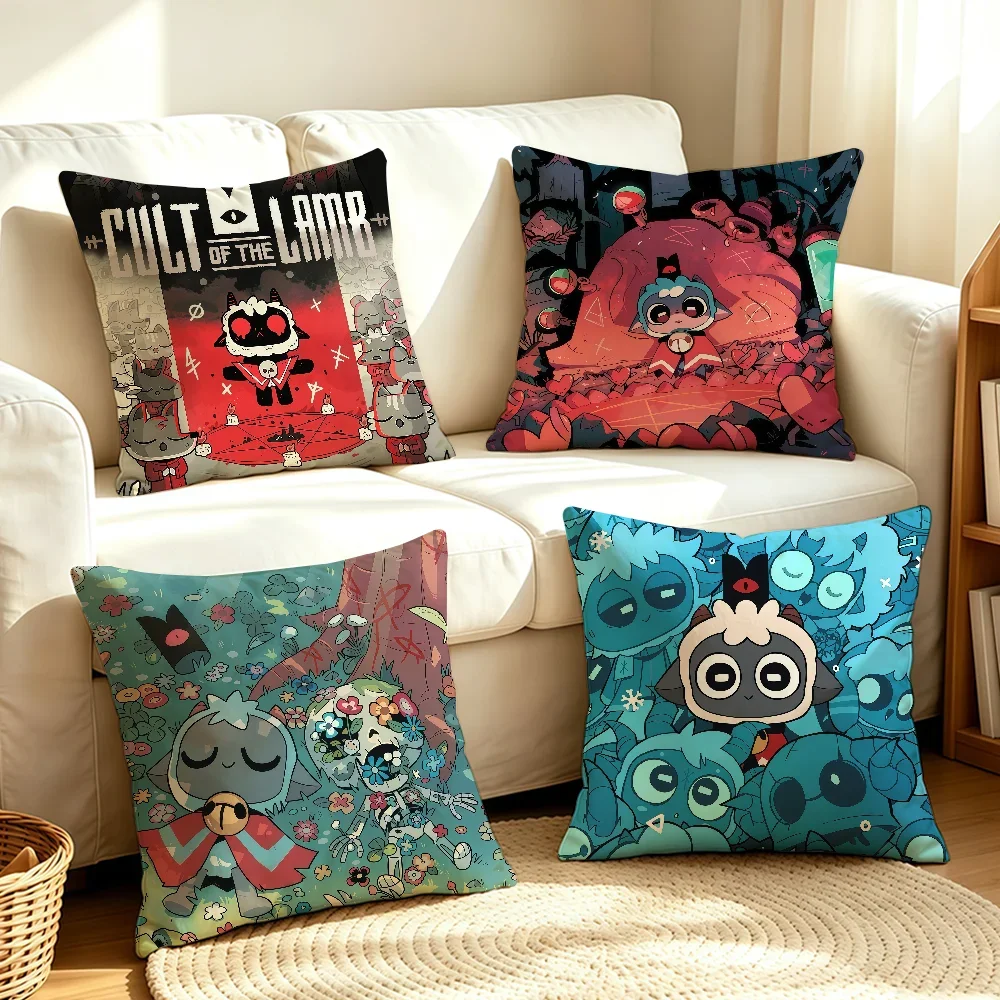 Game C-Cult of the L-Lamb cushion cover Soft Smooth Pillow Case Hidden Zipper Washable Decorative Couch Office Gift
