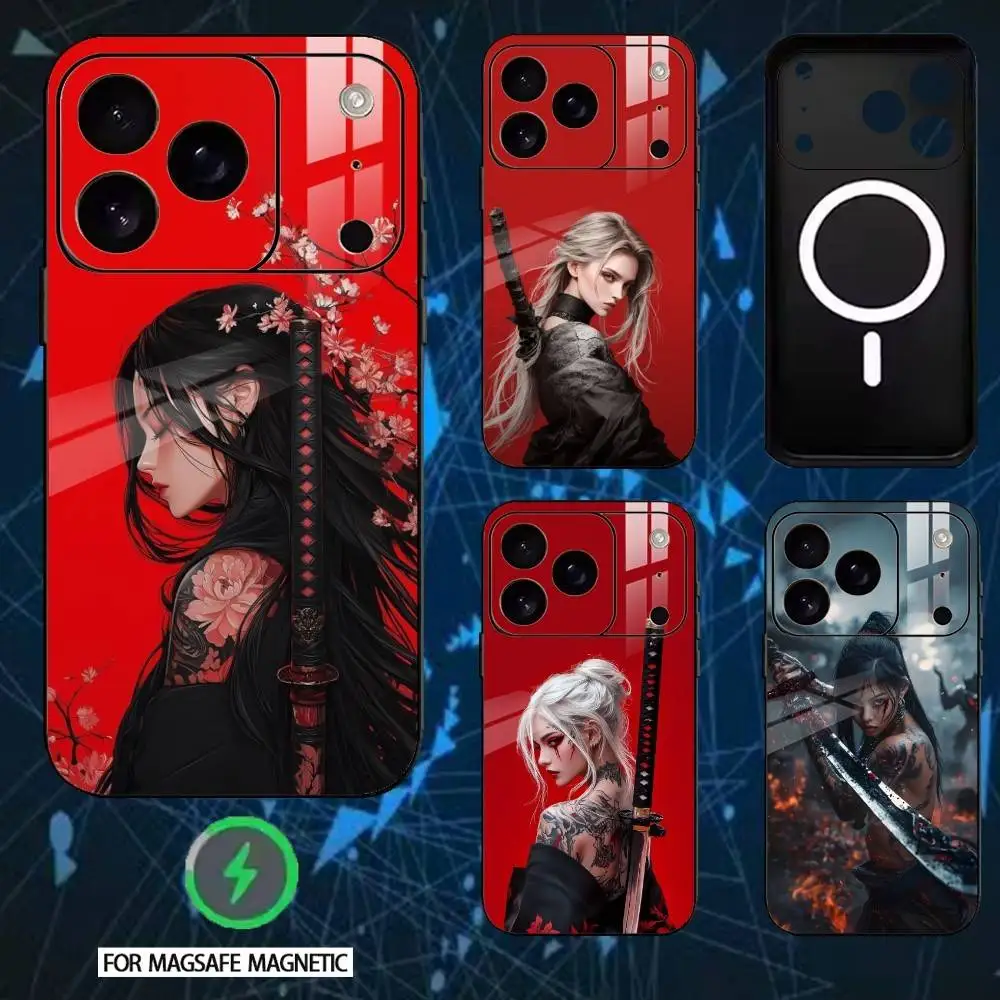 

Japan Samurai X Beauty Cool Phone Case For iPhone 17/16/15/14/13/12/Plus/Pro/Max for Magnetic Wireless Charging