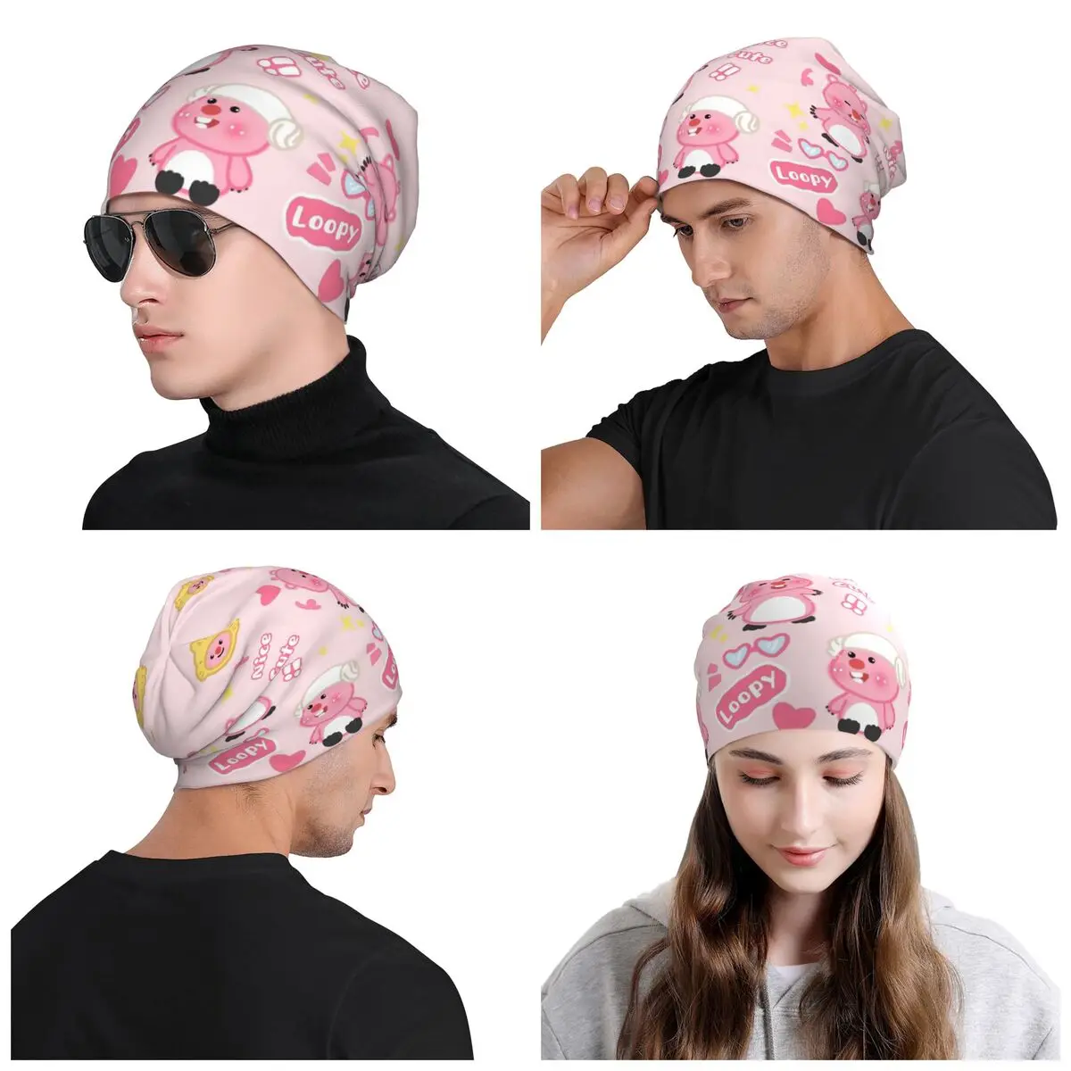 مخصص Zanmang Loopy Skullies Beanies قبعات للرجال النساء للجنسين في الهواء الطلق شتاء دافئ متماسكة قبعة الكبار الكرتون بونيه القبعات