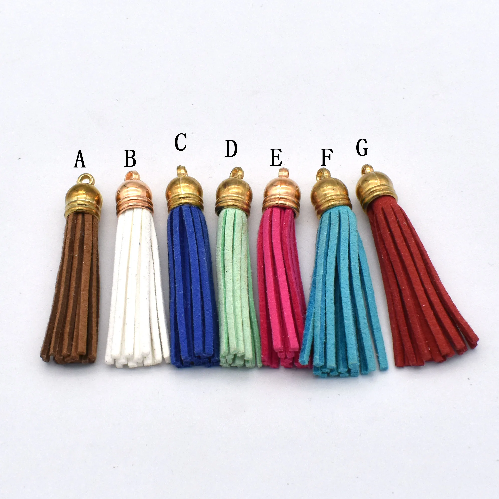 

Multicolored Small Leather Tassels Suede with Caps for DIY Jewelry Bracelet Accessories Making Crafts Key Ring Keychain Charms