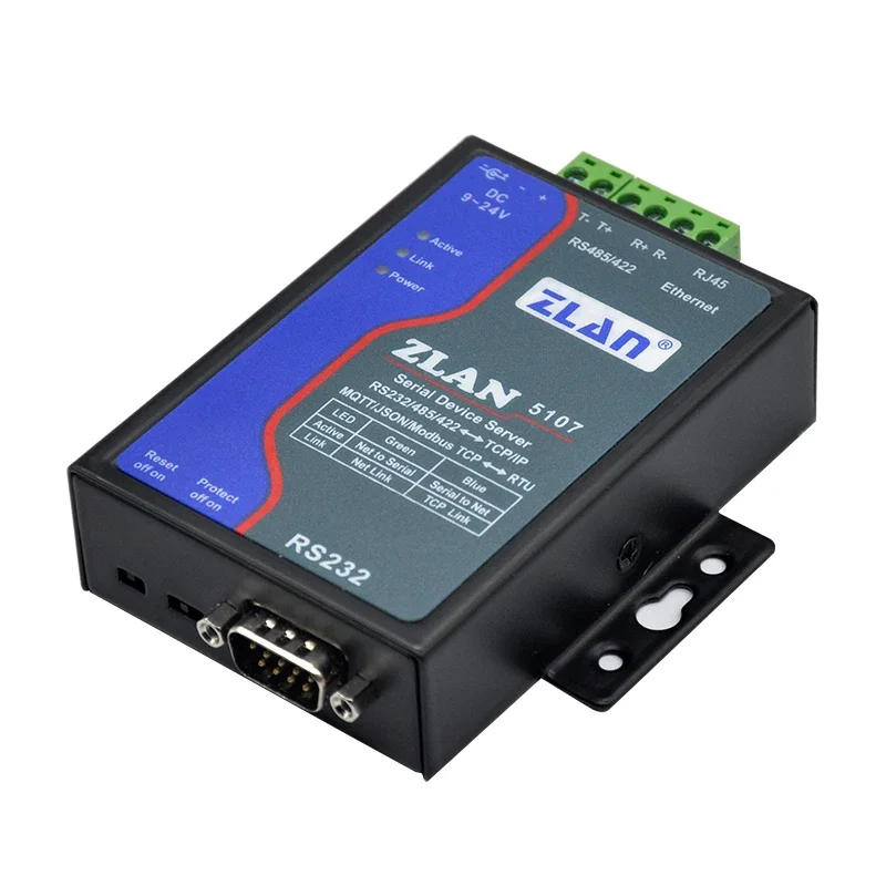 Convertidor RS232 RS422 RS485 a Ethernet, Modbus RTU IOT a TCP, servidor de serie aislado ZLAN5107