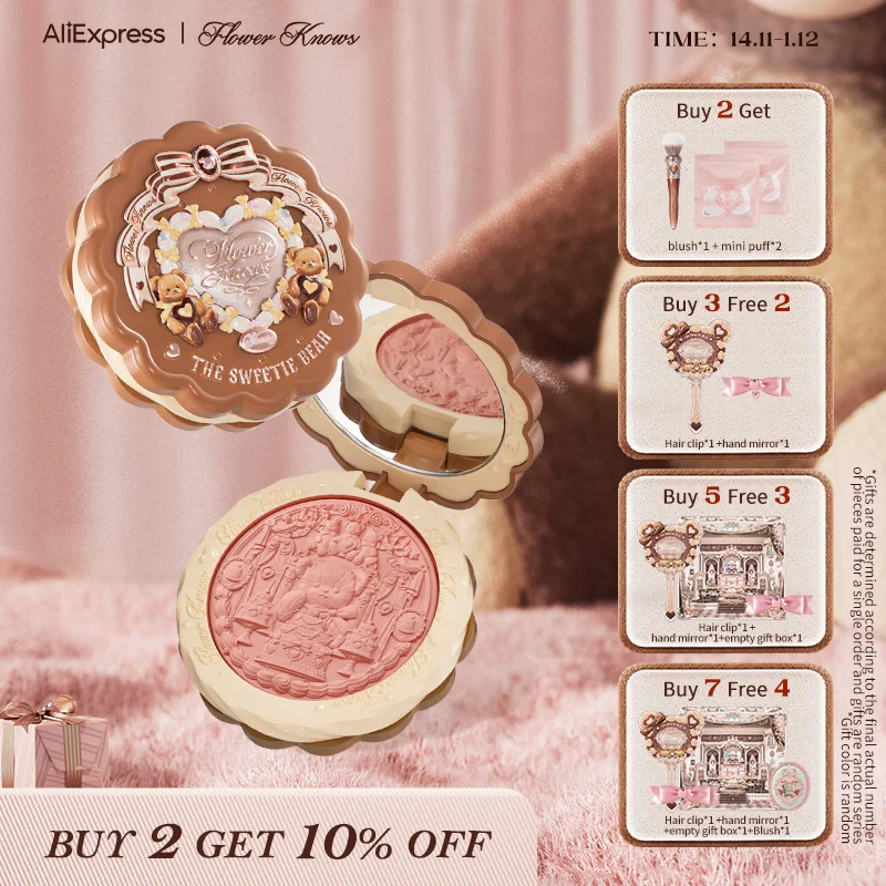 

[NEW]Flower Knows The Sweetie Bear Collection Silk Satin Blush